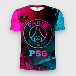 Футболка спортивная мужская PSG - neon gradient, цвет: 3D-принт