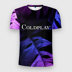 Мужская спорт-футболка Coldplay neon monstera