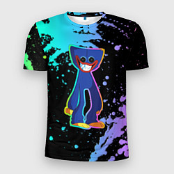 Мужская спорт-футболка Poppy Playtime Хагги Вагги разноцветный неон