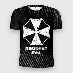 Мужская спорт-футболка Resident Evil с потертостями на темном фоне