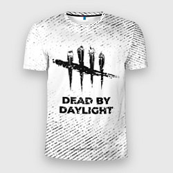 Футболка спортивная мужская Dead by Daylight с потертостями на светлом фоне, цвет: 3D-принт