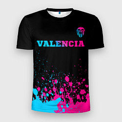 Мужская спорт-футболка Valencia - neon gradient: символ сверху