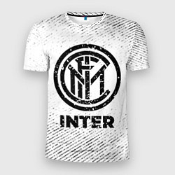 Футболка спортивная мужская Inter с потертостями на светлом фоне, цвет: 3D-принт