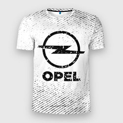 Мужская спорт-футболка Opel с потертостями на светлом фоне