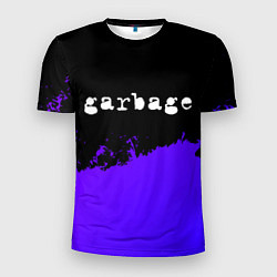 Мужская спорт-футболка Garbage purple grunge