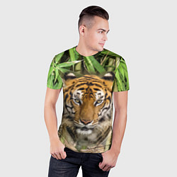 Футболка спортивная мужская Матёрый тигр в зарослях бамбука, цвет: 3D-принт — фото 2