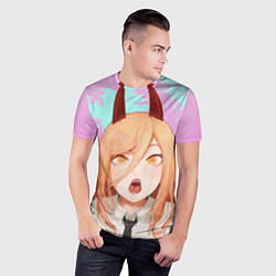 Футболка спортивная мужская Пауэр: Человек-бензопила - брызги, цвет: 3D-принт — фото 2