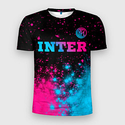 Мужская спорт-футболка Inter - neon gradient: символ сверху