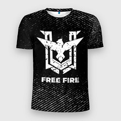 Мужская спорт-футболка Free Fire с потертостями на темном фоне