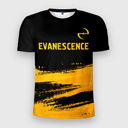 Мужская спорт-футболка Evanescence - gold gradient: символ сверху