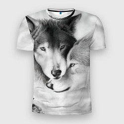 Мужская спорт-футболка Love: Волк и волчица