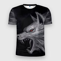 Мужская спорт-футболка Агрессивный волк