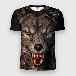 Мужская спорт-футболка Морда злого волка