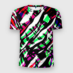 Футболка спортивная мужская Разноцветная Зебра, цвет: 3D-принт