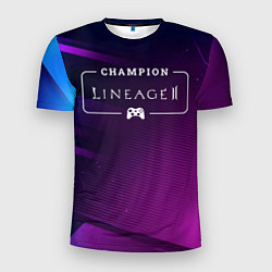 Мужская спорт-футболка Lineage 2 gaming champion: рамка с лого и джойстик