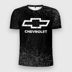 Мужская спорт-футболка Chevrolet с потертостями на темном фоне