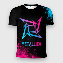 Футболка спортивная мужская Metallica - neon gradient, цвет: 3D-принт