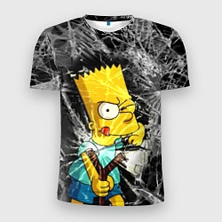 Мужская спорт-футболка Барт Симпсон разбил из рогатки стекло