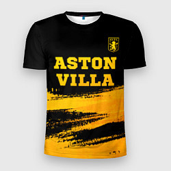 Мужская спорт-футболка Aston Villa - gold gradient: символ сверху