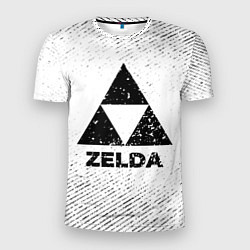 Мужская спорт-футболка Zelda с потертостями на светлом фоне