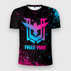 Футболка спортивная мужская Free Fire - neon gradient, цвет: 3D-принт