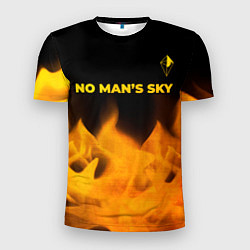 Мужская спорт-футболка No Mans Sky - gold gradient: символ сверху