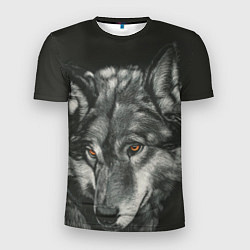 Мужская спорт-футболка Серый мудрый волк