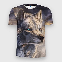 Мужская спорт-футболка Старый мудрый волк