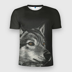 Мужская спорт-футболка Спокойный серый волк
