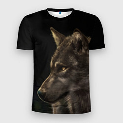Мужская спорт-футболка Взрослый мудрый волк