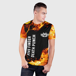 Футболка спортивная мужская Five Finger Death Punch и пылающий огонь, цвет: 3D-принт — фото 2