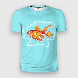 Мужская спорт-футболка Загадай желание: Золотая рыбка
