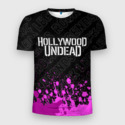 Футболка спортивная мужская Hollywood Undead rock legends: символ сверху, цвет: 3D-принт