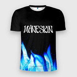 Мужская спорт-футболка Maneskin blue fire