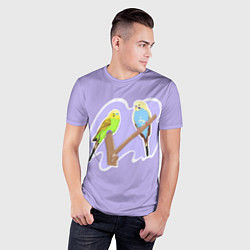 Футболка спортивная мужская Пара волнистых попугаев, цвет: 3D-принт — фото 2