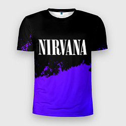 Мужская спорт-футболка Nirvana purple grunge