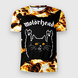 Мужская спорт-футболка Motorhead рок кот и огонь