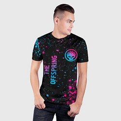 Футболка спортивная мужская The Offspring - neon gradient: надпись, символ, цвет: 3D-принт — фото 2