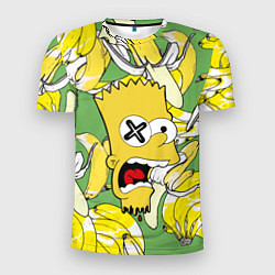 Мужская спорт-футболка Башка Барта Симпсона среди бананов