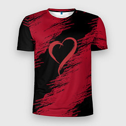 Мужская спорт-футболка Нарисованное кистью сердце