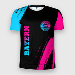 Футболка спортивная мужская Bayern - neon gradient: надпись, символ, цвет: 3D-принт