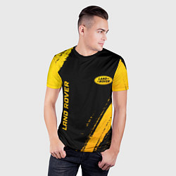 Футболка спортивная мужская Land Rover - gold gradient: надпись, символ, цвет: 3D-принт — фото 2