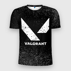 Мужская спорт-футболка Valorant с потертостями на темном фоне