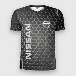 Футболка спортивная мужская Nissan карбон, цвет: 3D-принт