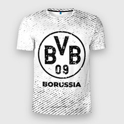 Футболка спортивная мужская Borussia с потертостями на светлом фоне, цвет: 3D-принт