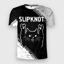 Мужская спорт-футболка Группа Slipknot и рок кот
