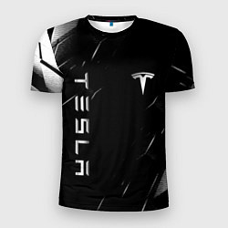 Футболка спортивная мужская Тесла - Черная абстракция, цвет: 3D-принт