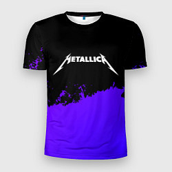 Мужская спорт-футболка Metallica purple grunge