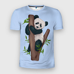 Футболка спортивная мужская Забавная панда на дереве, цвет: 3D-принт