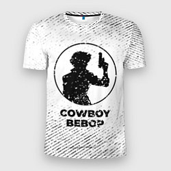 Мужская спорт-футболка Cowboy Bebop с потертостями на светлом фоне